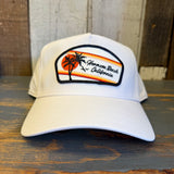 Hermosa Beach RETRO SUNSET 5 Panel Athletic Performance Cap - Ecru