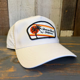 Hermosa Beach RETRO SUNSET 5 Panel Athletic Performance Cap - Ecru