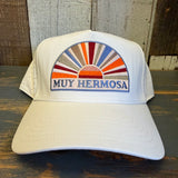 Hermosa Beach MUY HERMOSA 5 Panel Athletic Performance Cap - Ecru