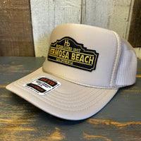 Hermosa Beach ARE YOU ESTABLISHED? High Crown Trucker Hat (Khaki)