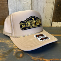 Hermosa Beach ARE YOU ESTABLISHED? High Crown Trucker Hat (Khaki)