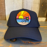 Hermosa BeachOBLIGATORY SUNSET 5 Panel Athletic Performance Cap - Navy
