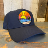 Hermosa BeachOBLIGATORY SUNSET 5 Panel Athletic Performance Cap - Navy