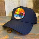 Hermosa BeachOBLIGATORY SUNSET 5 Panel Athletic Performance Cap - Navy