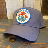 CALIFORNIA POPPY 5 Panel Athletic Performance Cap - Shadow Grey