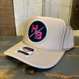 Hermosa Beach SKATEBOARDING WAS NEVER A CRIME! High Crown Trucker Hat - Khaki