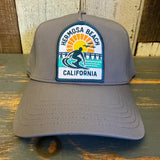 Hermosa Beach 1 to 3 FEET HIGH & RISING 5 Panel Athletic Performance Cap - Shadow Grey