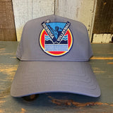 LET'S GET SERVED :: HERMOSA BEACH VOLLEYBALL 5 Panel Athletic Performance Cap - Shadow Grey