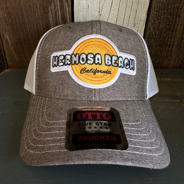 Hermosa Beach HEAT HEAT 6 Panel Low Profile Mesh Back Trucker Hat - Charcoal Grey/White