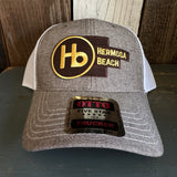 Hermosa Beach THE NEW STYLE 6 Panel Low Profile Mesh Back Trucker Hat - Charcoal Grey/White
