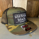 Hermosa Beach ROPER 7 Panel Mid Profile Trucker Snapback Hat - Camo/Black
