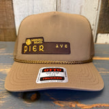 Hermosa Beach PIER AVE Mid Profile Mesh Back Trucker Hat - Coyote Brown