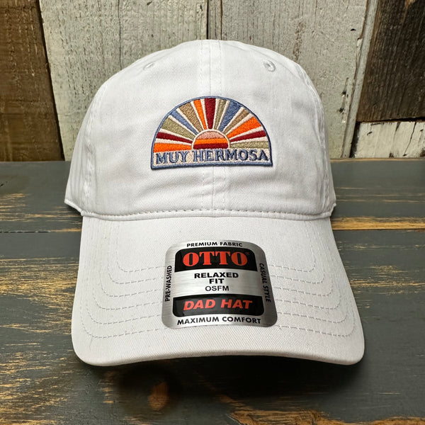 Hermosa Beach MUY HERMOSA :: COASTAL EDITION MINI 6 Panel Low Profile Style Dad Hat - White