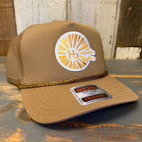 Hermosa Beach CLASSIC LOGO Mid Profile Mesh Back Trucker Hat - Coyote Brown