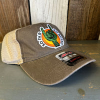 SO FAR :: SO BUENO 6 Panel Low Profile "OTTO COMFY FIT" Trucker Hat - Dark Brown/Khaki