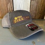 Hermosa Beach PIER AVE 6 Panel Low Profile "OTTO COMFY FIT" Trucker Hat - Black/Charcoal