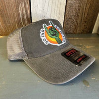 SO FAR :: SO BUENO 6 Panel Low Profile "OTTO COMFY FIT" Trucker Hat - Black/Charcoal