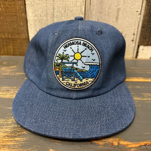 Hermosa Beach GOLF CARTS AND YOGA PANTS Field Trip Strapback Hat - Denim