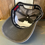 Hermosa Beach RETRO SUNSET 6 Panel Low Profile Trucker Hat - Black/Charcoal