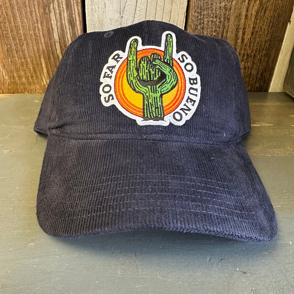 SO FAR :: SO BUENO 6 Panel Low Profile Corduroy Baseball Cap - Navy