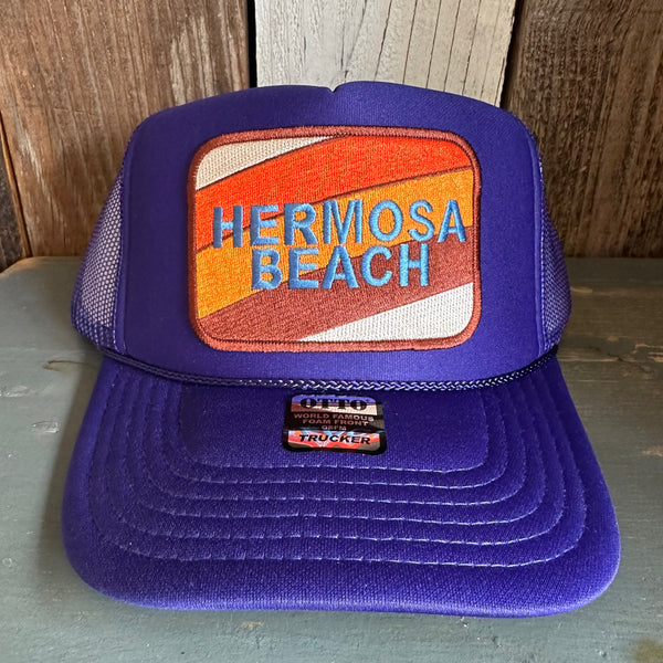 Hermosa Beach GOLF CARTS & YOGA PANTS High Crown Trucker Hat - Purple