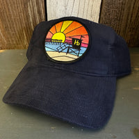 Hermosa Beach OBLIGATORY SUNSET 6 Panel Low Profile Corduroy Baseball Cap - Navy