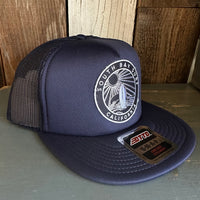 SOUTH BAY SURF (Navy Colored Patch) Trucker Hat - Navy (Flat Brim)