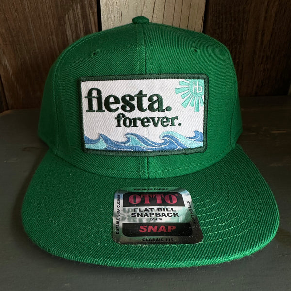 Hermosa Beach FIESTA FOREVER :: 6-Panel Mid Profile Snapback Hat - Kelly Green