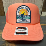 Hermosa Beach 1 to 3 FEET HIGH & RISING High Crown Trucker Hat - Coral