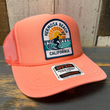 Hermosa Beach 1 to 3 FEET HIGH & RISING High Crown Trucker Hat - Coral