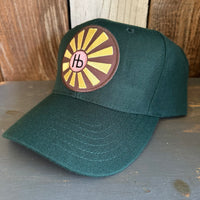Hermosa Beach SUNBEAMS 6 Panel Mid Profile Baseball Cap - Dark Green