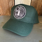 SOUTH BAY SURF (Navy Colored Patch) 6 Panel Mid Profile Baseball Cap - Dark Green