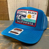 Hermosa Beach THE PERFECT WAVE High Crown Trucker Hat - Turquoise Blue