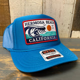 Hermosa Beach THE PERFECT WAVE High Crown Trucker Hat - Turquoise Blue