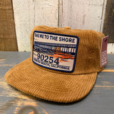 Hermosa Beach TAKE ME TO THE SHORE 90254 Corduroy Hat - Khaki Brown