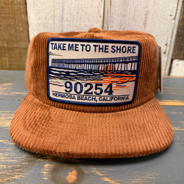 Hermosa Beach TAKE ME TO THE SHORE 90254 Corduroy Hat - Coyote Brown
