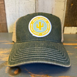 DESERT DWELLER 6 Panel Low Profile Trucker Hat - Dark Green/Khaki