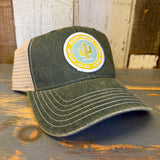 DESERT DWELLER 6 Panel Low Profile Trucker Hat - Dark Green/Khaki