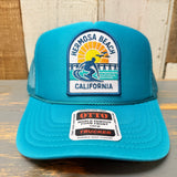 Hermosa Beach 1 to 3 FEET HIGH & RISING High Crown Trucker Hat - Jade Green