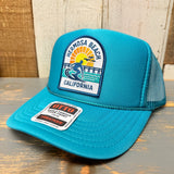 Hermosa Beach 1 to 3 FEET HIGH & RISING High Crown Trucker Hat - Jade Green
