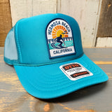 Hermosa Beach 1 to 3 FEET HIGH & RISING High Crown Trucker Hat - Jade Green