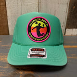 Hermosa Beach THE MECCA OF BEACH VOLLEYBALL Trucker Hat - Cactus Green