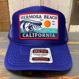 Hermosa Beach THE PERFECT WAVE High Crown Trucker Hat - Purple
