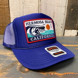 Hermosa Beach THE PERFECT WAVE High Crown Trucker Hat - Purple