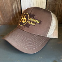 Hermosa Beach THE NEW STYLE - 6 Panel Structured Poly/Cotton Front Mesh Back Trucker Hat - Brown/Khaki
