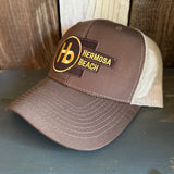 Hermosa Beach THE NEW STYLE - 6 Panel Structured Poly/Cotton Front Mesh Back Trucker Hat - Brown/Khaki