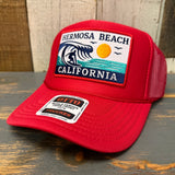 Hermosa Beach THE PERFECT WAVE High Crown Trucker Hat - Red
