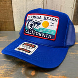 Hermosa Beach THE PERFECT WAVE High Crown Trucker Hat - Royal Blue