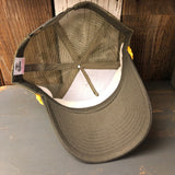 SOUTH BAY SURF (Multi Colored Patch) 5 panel Mesh Trucker, Rope cap - Loden/Gold Braid