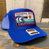 Hermosa Beach THE PERFECT WAVE High Crown Trucker Hat - Royal Blue